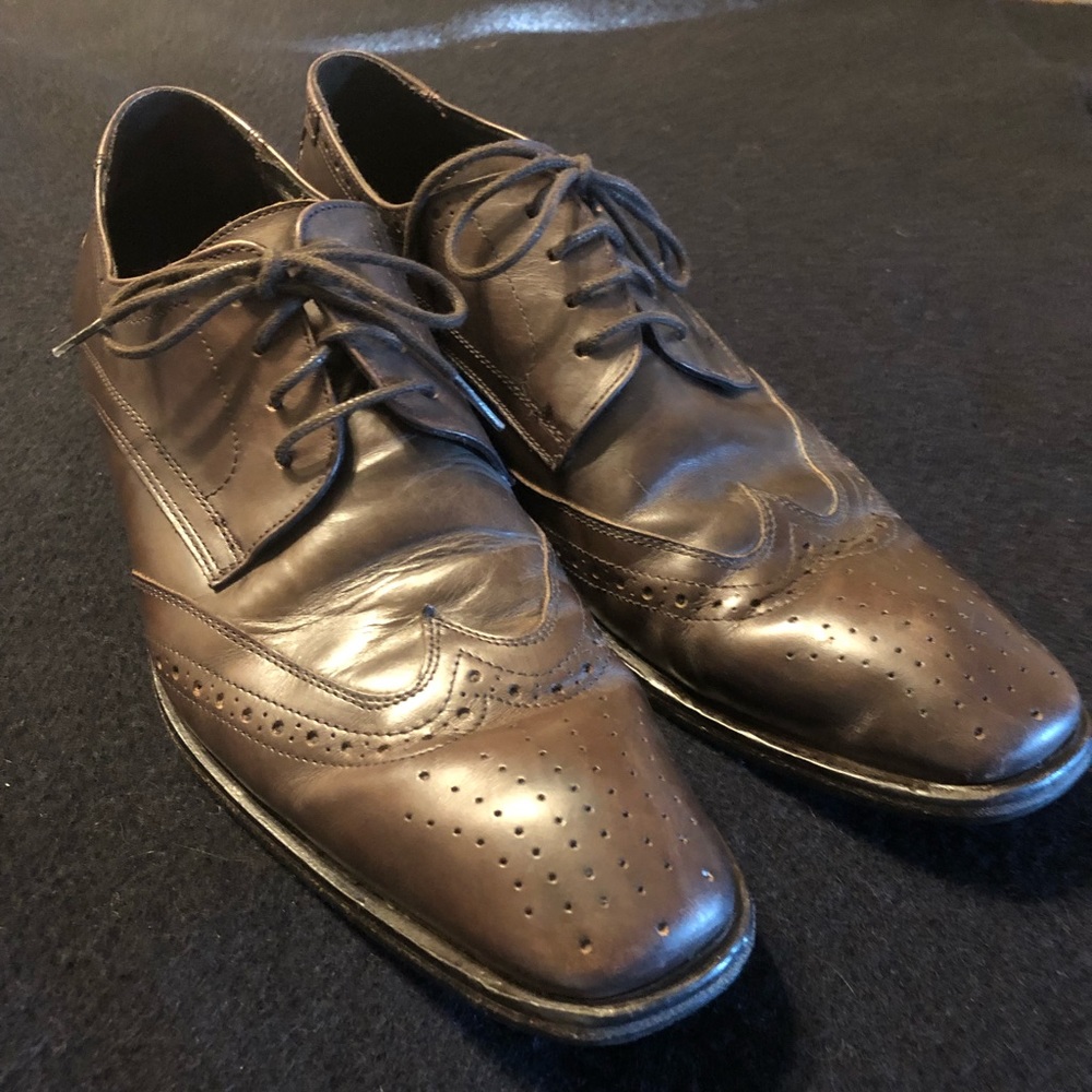 Hand made Italian leather dress shoes men’s sz 45